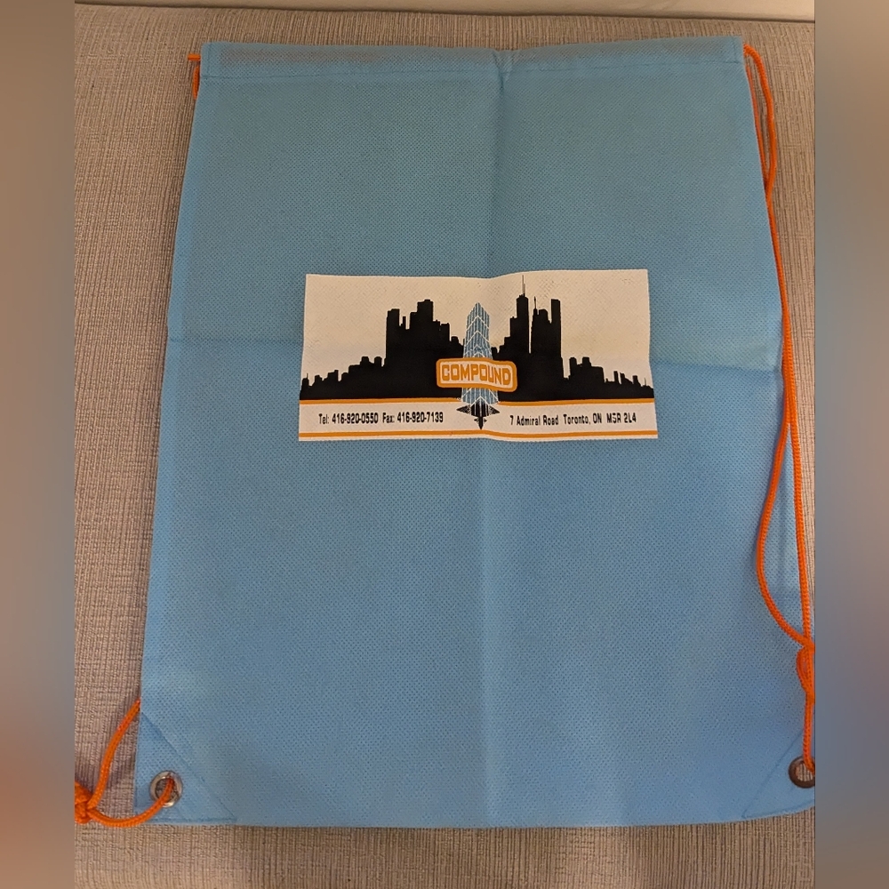 Light Blue Compound Drawstring Bag - Picture 1 of 1
